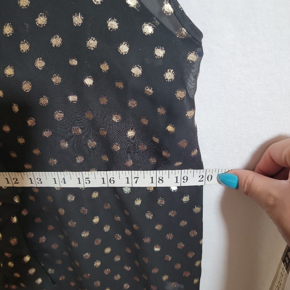 The Arte By Zenana Black & Gold Dots Women’s Tank Top Size Medium. - Picture 5 of 5